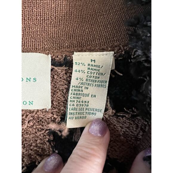 DESIGN OPTIONS BY PHILIP & JANE GORDON Fringe Terry Leopard Sweater Cardigan - Picture 7 of 10